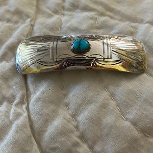 Silver & turquoise hair clip